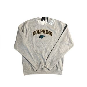 NWT, BSNSports, NFL Miami Dolphins Crewneck, Men’s Medium, Grey, Blue, Black